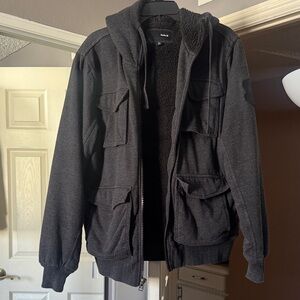 Hurley Charcoal Hooded Jacket with Pockets